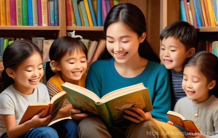 콩순이 관련 학습지 - An interactive and focused scene featuring Kongsooni alongside a child (age 5-8) who is deeply engag...