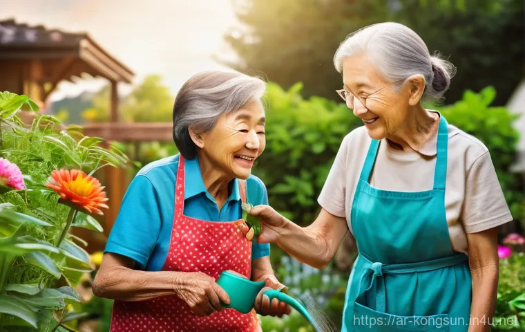 콩순이 콘텐츠의 메시지 - **Prompt:** Kongsooni, wearing a cute, practical jumpsuit and her two friends, a boy and a girl, in ...