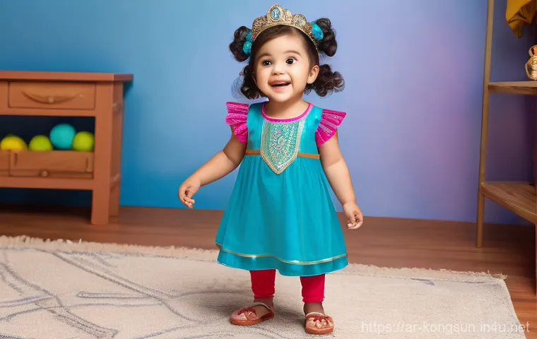 콩순이 코스튬 의상 - **Prompt 1: Magical Transformation of a Child into Kong Sooni**
    "A joyful Arab girl, around 6-7 ...