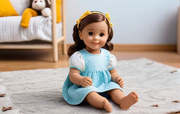 콩순이의 주요 상품군 - **Prompt for Interactive Doll:**
    "A heartwarming scene of a cheerful Arab girl, approximately 5 ...