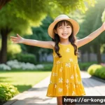 콩순이의 시즌별 변화 - **Prompt for Summer Kongsooni:**
    "A cheerful and energetic young girl character, Kongsooni, is s...