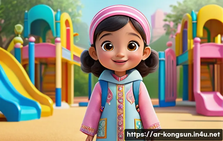 콩순이 제작 과정 공개 - A cheerful, friendly cartoon character named "콩순이" designed for Arabic-speaking children, featuring ...